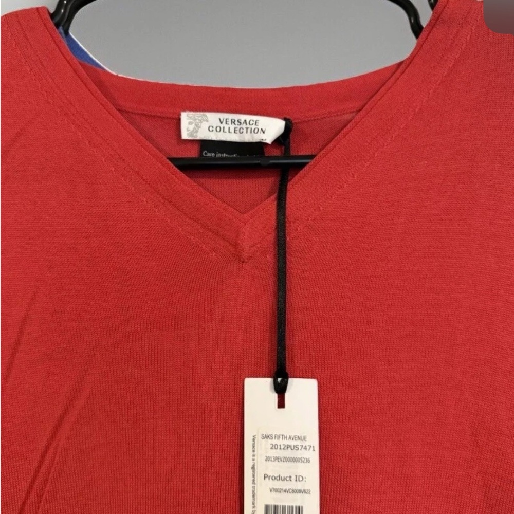 Red Sweater XXL - VERSACE Collection With Medusa Designer Fit New